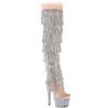 Pleaser - BEJEWELED3019CRSF Bottes cuissardes à plateforme - Couleur argent Product image